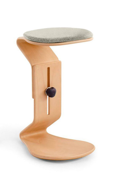 Tabouret NEST NATURE prêt avec coussin d'assise plat en noix de coco, gris, 1119_96_32044