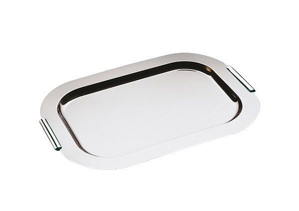 Plateau APS -FINESSE-, 44 x 31 cm, inox 18/0, poignées en laiton chromé, 01712