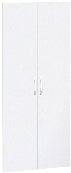 geramöbel jeu de portes battantes pour une largeur d'armoire de 800 mm, y compris amortisseur de porte, non verrouillable, 5 hauteurs de classeurs, blanc, S-385700-W