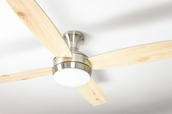 Ventilateur de plafond AireRyder Saturn Nickel 132 cm avec éclairage et télécommande, FN72238