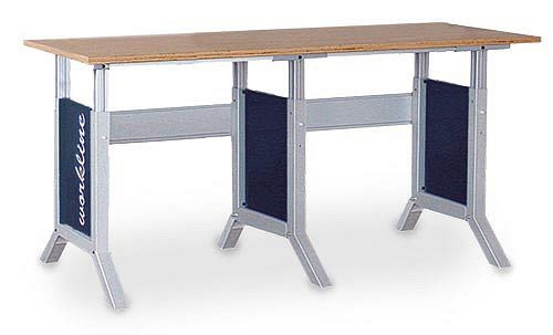 Combinaison de table de base et d'extension Bedrunka+Hirth workline, verrouillage par pince, 1x plan de travail en hêtre multiplex, dimensions en mm (LxP) : 2000 x 750, 07.20.15/40