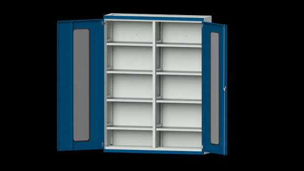 Etablis ANKE, armoire pour charges lourdes, modèle 401, 1485 x 400 x 1950 mm, zone de visualisation en plexiglas, RAL 7035/5010, 620.251