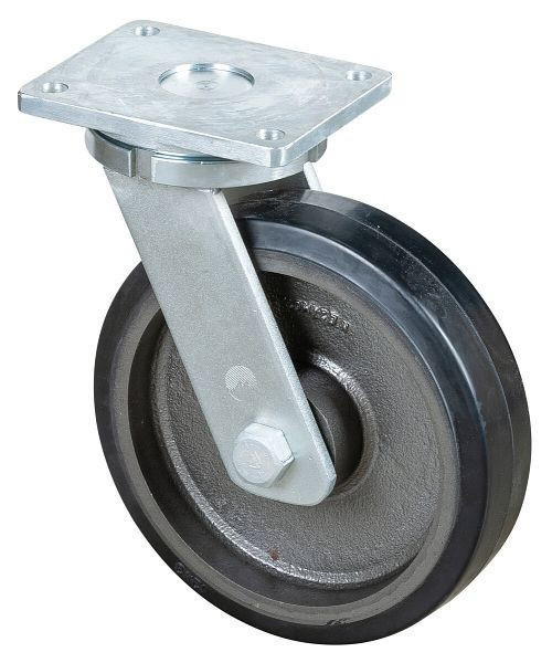 Roulette robuste BS Wheels, largeur de roue 75 mm, Ø roue 300 mm, capacité de charge 850 kg, bandages élastiques noirs, corps de roue coulé, roulements à billes, RR100.B81.301
