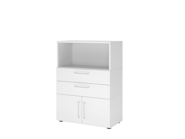 Armoire combinée Hammerbacher, 3OH, blanc/blanc, VFW38K1KG/W/W/BS