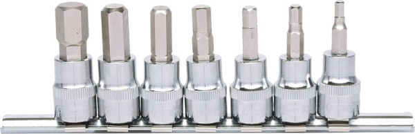 KS Tools Jeu de douilles 3/8" CHROMEplus, six pans creux, 7 pièces 4-12 mm, 918.3921