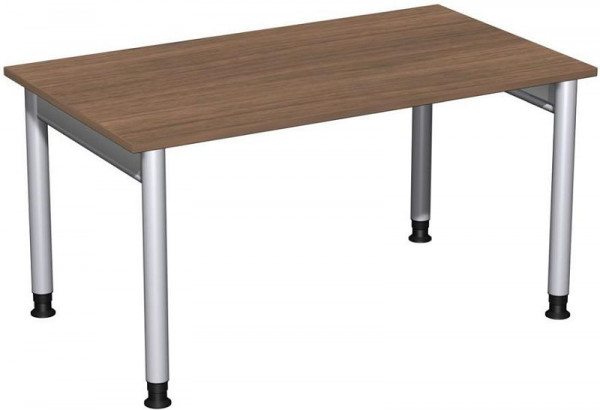 bureau geramöbel réglable en hauteur, 1400x800x680-820, noyer/argent, N-657145-NS