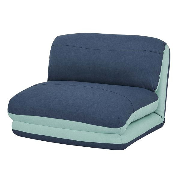 Mendler HWC-E68 fauteuil-lit, canapé-lit, fauteuil fonctionnel, fauteuil pliant, fauteuil de relaxation, tissu/textile, bleu clair/bleu foncé, 68528