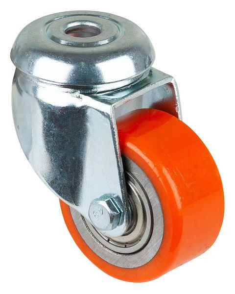 Roue compacte BS Wheels, largeur de roue 25 mm, Ø roue 50 mm, capacité de charge 120 kg, bande de roulement polyuréthane, corps de roue en acier, roulements à billes, lot de 2, A601.C10.050