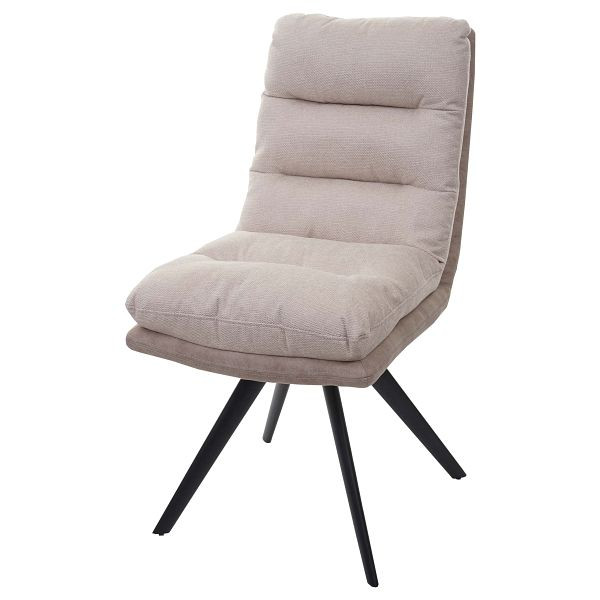 Chaise de salle à manger Mendler HWC-G66, chaise de cuisine, tissu/textile à position automatique pivotante, crème, 89715