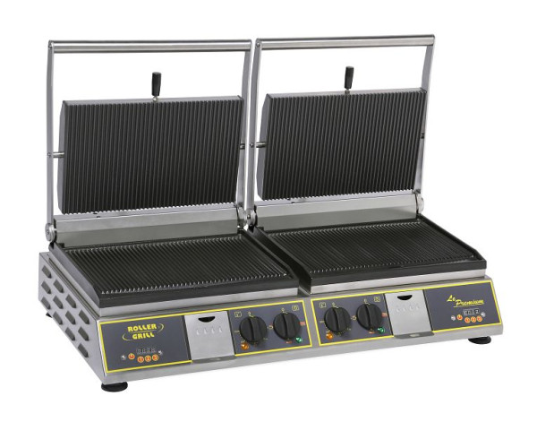 ROLLER GRILL Contact gril électrique de 6,8 kW, DOUBLE PREMIUM