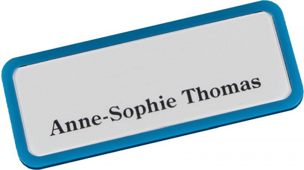 Badge nominatif en plastique Eichner, bleu clair, 9218-03010