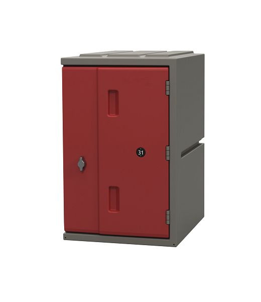 Casier en plastique Lotz 600 Casier en plastique, hauteur : 600 mm, porte rouge, serrure à pêne rotatif, 221600-04
