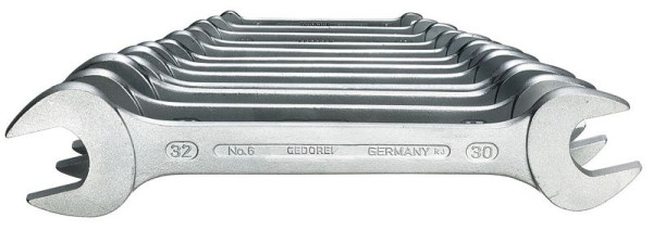 Jeu de clés à fourche double GEDORE, 12 pièces, SW 6x7-30x32, 6077890