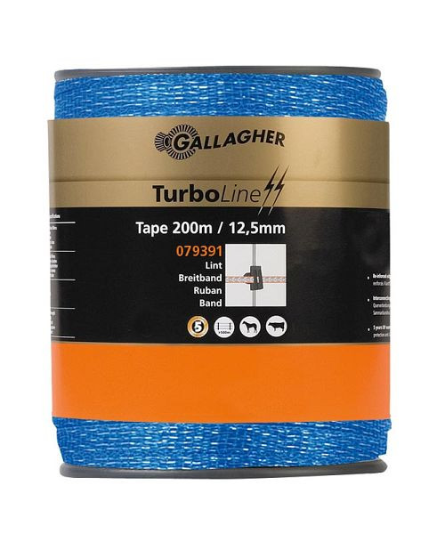 Gallagher TurboLine haut débit 12,5 mm 200 m bleu, 079391