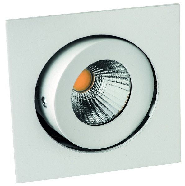 rutec Projekt RINCA COB LED - spot encastrable orientable 40°, orientable 360°, carré, 350mA, 8W, IP20, 2700K, CRI90 - blanc, PEG671UWWOK