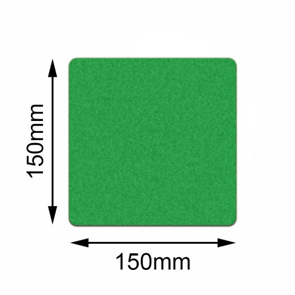 Marqueur de sol Mehlhose carré vert de sécurité 150x150mm, UE: 10 pièces, KSUQ1V10