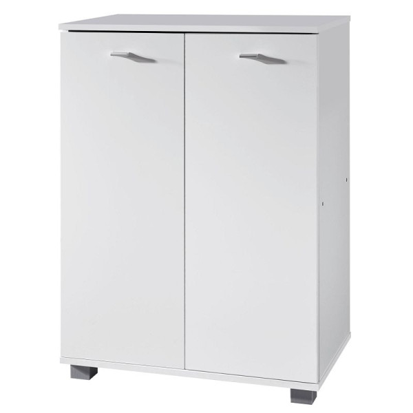 Wohnling Meuble à chaussures design TAJA moderne bois blanc 12 paires de chaussures 4 compartiments 2 portes, WL1.348