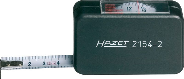 Ruban à mesurer Hazet, pour mesures intérieures et extérieures, norme Euro classe II, 2 m, boîtier en plastique ABS stable 76 x 56 mm, 2154-2
