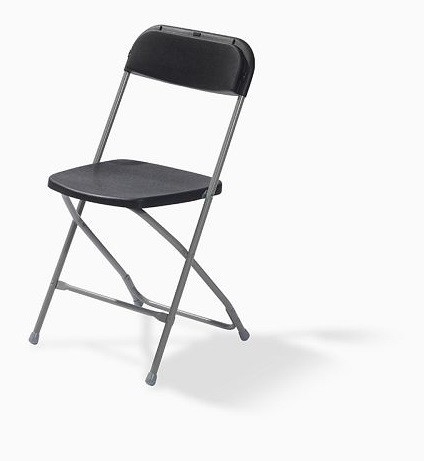 VEBA Budget chaise pliante gris/noir, pliable et empilable, structure en acier, 43x45x80cm (LxPxH), 50110