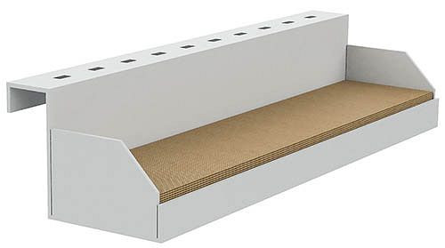 Étagère Bedrunka+Hirth MRS, butée inférieure pour outils, tuyaux, etc., dimensions en mm (LxPxH) : 273 x 61 x 60, SRAB150
