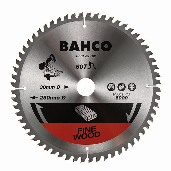 Lame de scie circulaire Bahco 216 mm 48 dents angle de coupe 0° 8501-18SW
