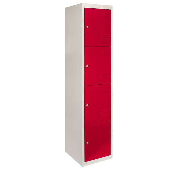 Armoire casier Monster à 4 portes en rouge, 23464