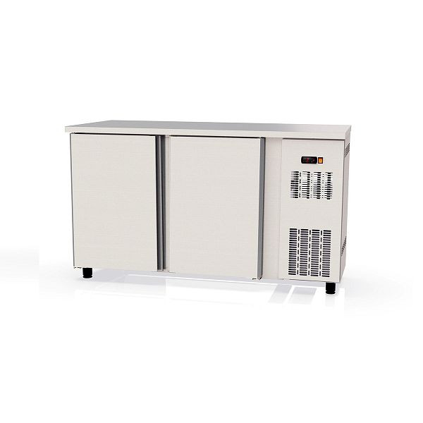 Table réfrigérée pour bar Vaiotec TOPLINE 530 inox / 2 portes, capacité nette 315 litres, 148,5x53x85 cm, 11386