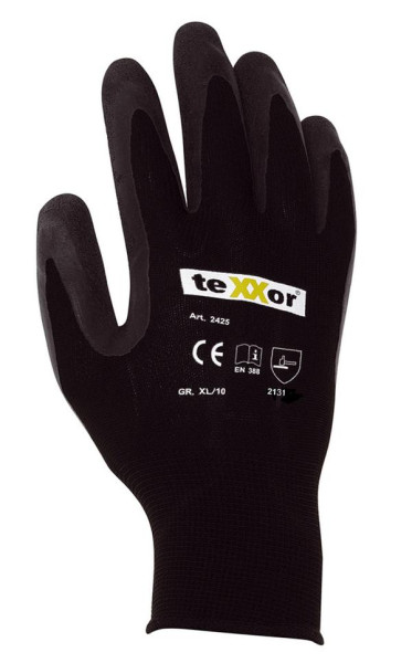 Gants tricotés en polyester teXXor "LATEX COATED", taille : 10, paquet : 120 paires, 2425-10