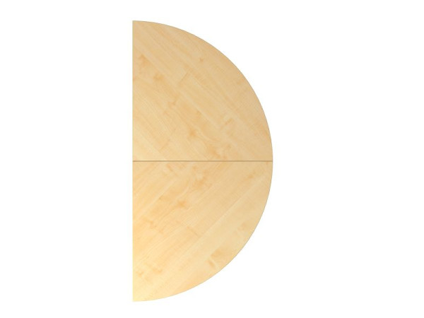 Table d'appoint Hammerbacher 2xquart de cercle HA160, 160 x 80 cm, plateau : érable, épaisseur 25 mm, table d'appoint avec pied en graphite, hauteur de travail 68-76 cm, VHA160/3/G