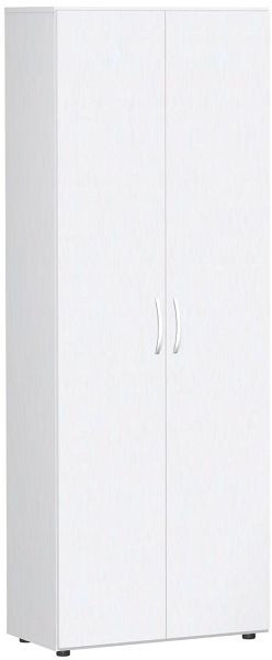 armoire à portes battantes geramöbel avec pieds, amortisseur de porte inclus, non verrouillable, 800x420x2160, blanc/blanc, S-386002-WW