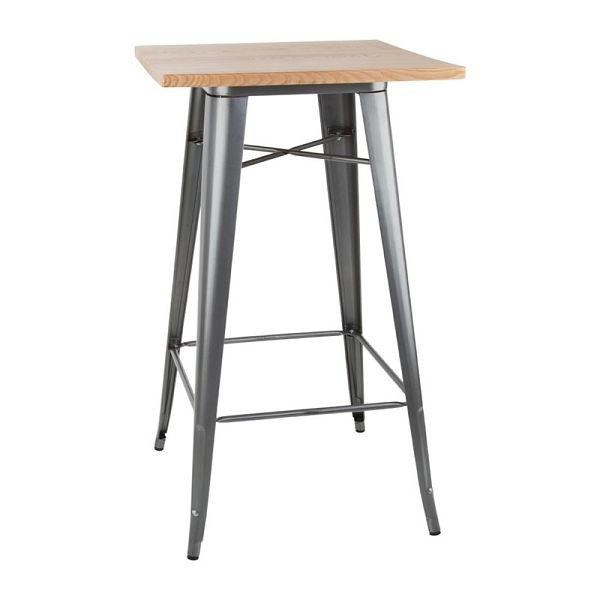 Table de bar bistro Bolero avec plateau en bois gris, FB596