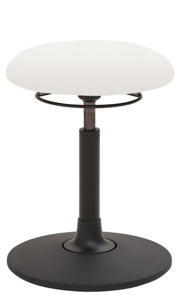 Tabouret pendulaire Mayer Sitzmöbel , assise en plaque ronde, rembourré, avec anneau de déclenchement noir, hauteur d'assise 49 - 69 cm, blanc, 1166_GF30_30582
