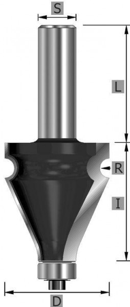 Coupe-main courante Edessö profil 1 HW, A: 34.9, R: 3.2, B: 38.1, C: 12, 124034912