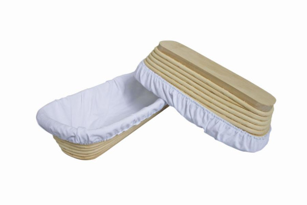 Toiles de fermentation Schneider pour paniers de fermentation rectangulaires 13x35 cm, matière : 95% coton, 5% élastomère, 201905