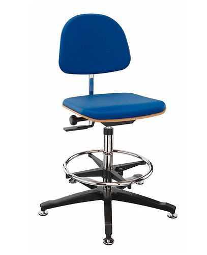 Chaise de travail Dauphin recouverte de tissu bleu, patins, repose-pieds, 266899