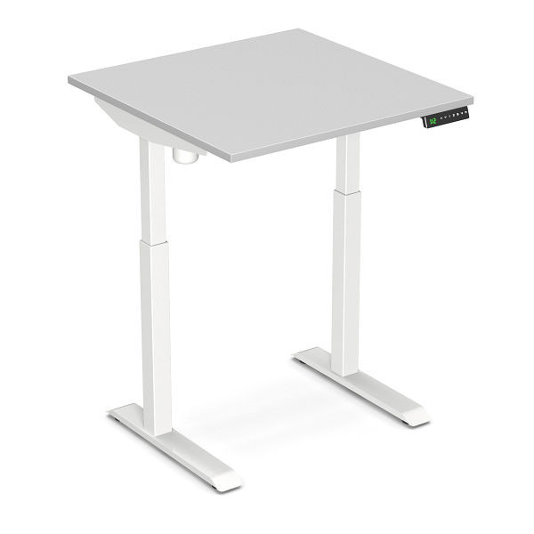 Bureau assis-debout Worktrainer StudyDesk (blanc / gris 80 x 80 cm), StD-s-blanc-gris