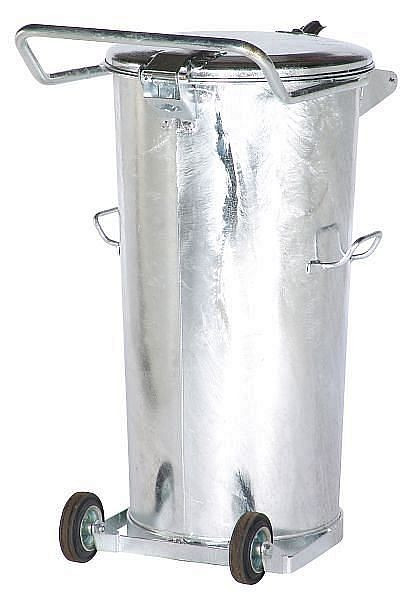 Poubelle système Renner 110 L, mobile, Ø (haut) environ 476 mm, Ø (bas) environ 385 mm, galvanisée à chaud, 2035-01