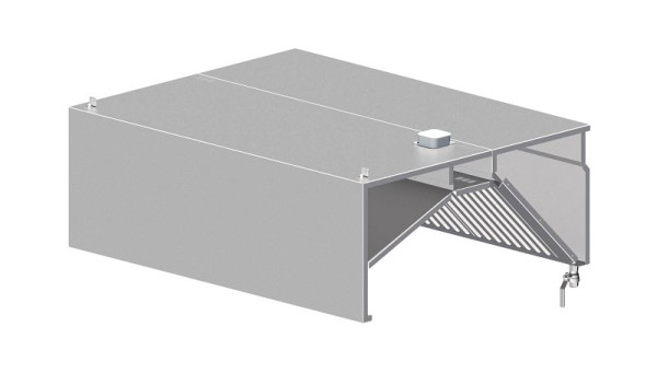 Hotte murale à induction Stalgast, forme de boîte 3800 mm x 1300 mm avec filtre ignifuge de type B, WH381303