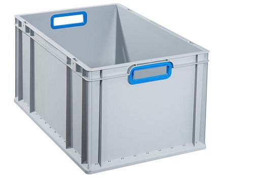 DENIOS Euro bac gerbable classic-line B, ouvertures de poignée bleues, 600 x 400 x 320, UE : 3 pièces, 265-217