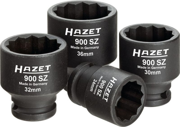 Entraînement Hazet, joint, jeu d'arbres d'essieu, carré creux 12,5 mm (1/2 pouce), profil de traction hexagonal double externe, 24 - 36, nombre d'outils : 4, 900SZ/4