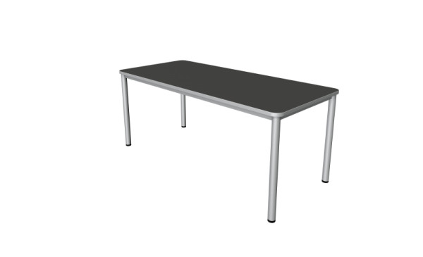 Kerkmann Desk Prime - L 1800 x P 800 x H 750 mm, cadre 4 pieds en aluminium argent, anthracite, 11040713