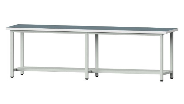 Bancs de travail ANKE table de travail, modèle 91, 2800 x 700 x 840 mm, RAL 7035, UBP 40 mm, 400.456