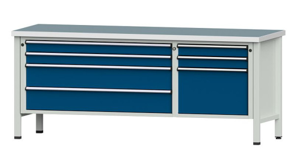 Établis ANKE Établi en caisson, modèle 288 V, 2000 x 700 x 840 mm, RAL 7035/5010, UBP 40 mm, 304.636