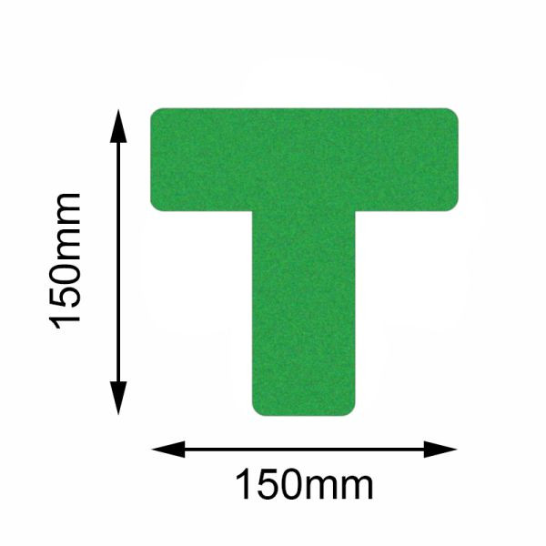 Marqueur de sol Mehlhose Vert de sécurité Pièce en T 150x150mm, UE : 10 pièces, KSUT1V10