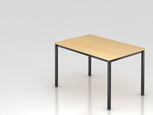 Table de réunion Hammerbacher 120x80cm érable/carré noir, forme rectangulaire, VDQ12/3/D