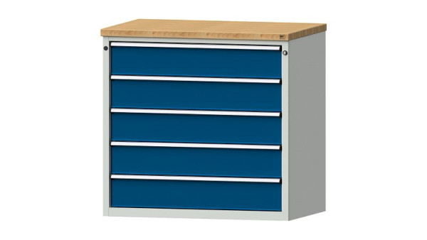 Armoire à tiroirs pour établis ANKE, modèle 3001 V, 1065 x 700 x 1020 mm, RAL 7035/5010, BMP 40 mm, 611.401