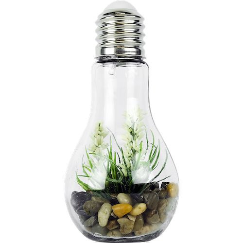 Lampes de décoration en verre Technoline avec pierres et plantes, couleurs assorties par lot de 12, 773752