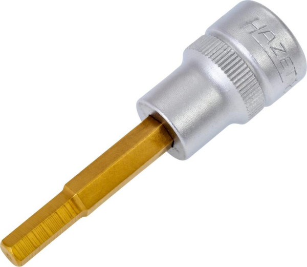 Douille tournevis Hazet, carré creux 10 mm, profil six pans creux, 5 mm, version courte avec moletage, 8801-5