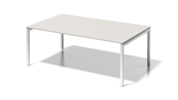 Poste de travail de direction/table de conférence Bisley Cito, cadre en U réglable en hauteur de 650 à 850 mm, H 19 x L 2000 x P 1200 mm, gris blanc/blanc signalisation, DUH2012GW396