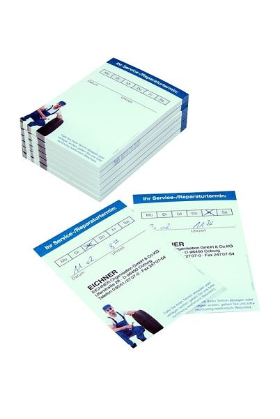 Fiche de rendez-vous Eichner "Service de réparation", UE : 5 pièces, 8909-10200